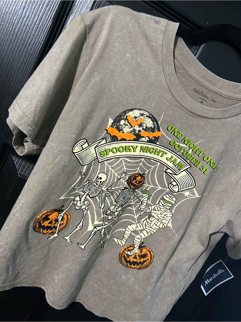 Rebellious One Tee with Orange Pumpkins & Green Accents